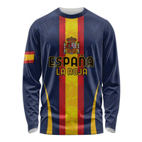Custom Spain Football Long Sleeve Shirt La Roja With Carnation Pattern