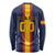 Custom Spain Football Long Sleeve Shirt La Roja With Carnation Pattern