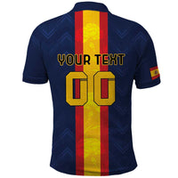 Custom Spain Football Polo Shirt La Roja With Carnation Pattern