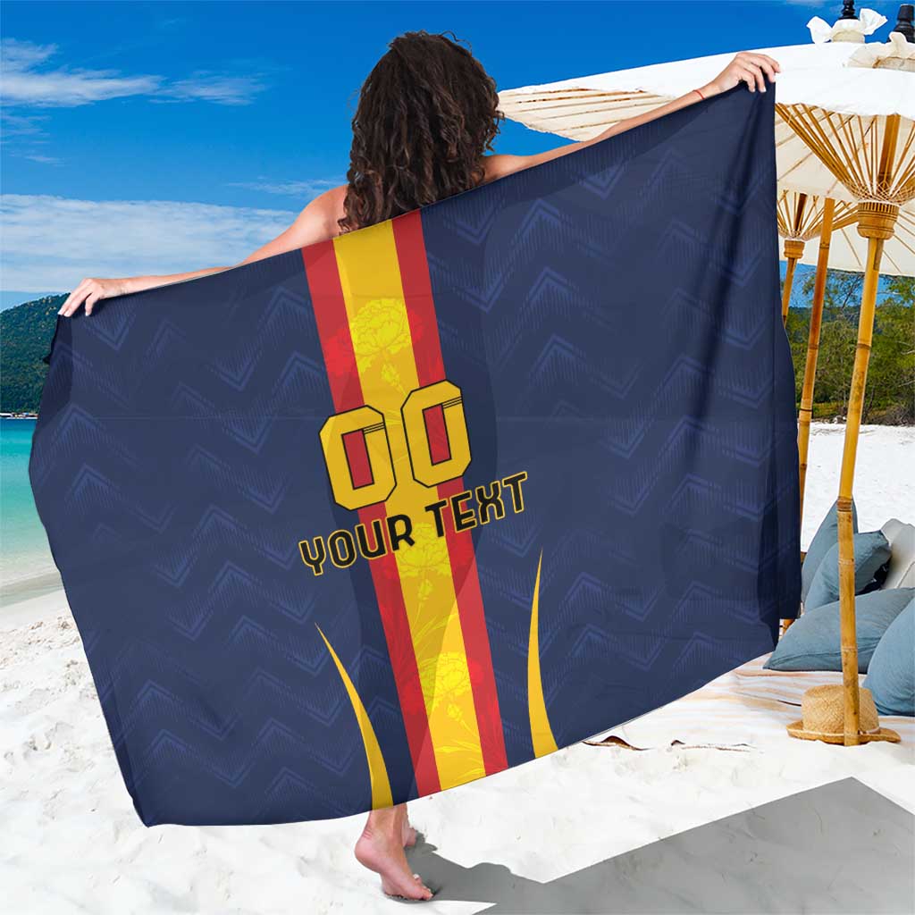 Custom Spain Football Sarong La Roja With Carnation Pattern