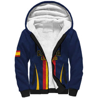 Custom Spain Football Sherpa Hoodie La Roja With Carnation Pattern