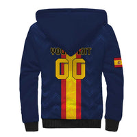 Custom Spain Football Sherpa Hoodie La Roja With Carnation Pattern