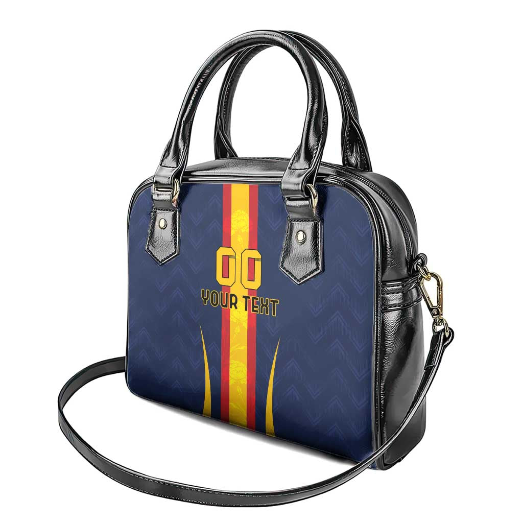Custom Spain Football Shoulder Handbag La Roja With Carnation Pattern
