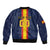 Custom Spain Football Sleeve Zip Bomber Jacket La Roja With Carnation Pattern