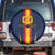 Custom Spain Football Spare Tire Cover La Roja With Carnation Pattern