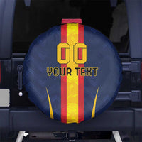 Custom Spain Football Spare Tire Cover La Roja With Carnation Pattern