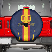 Custom Spain Football Spare Tire Cover La Roja With Carnation Pattern