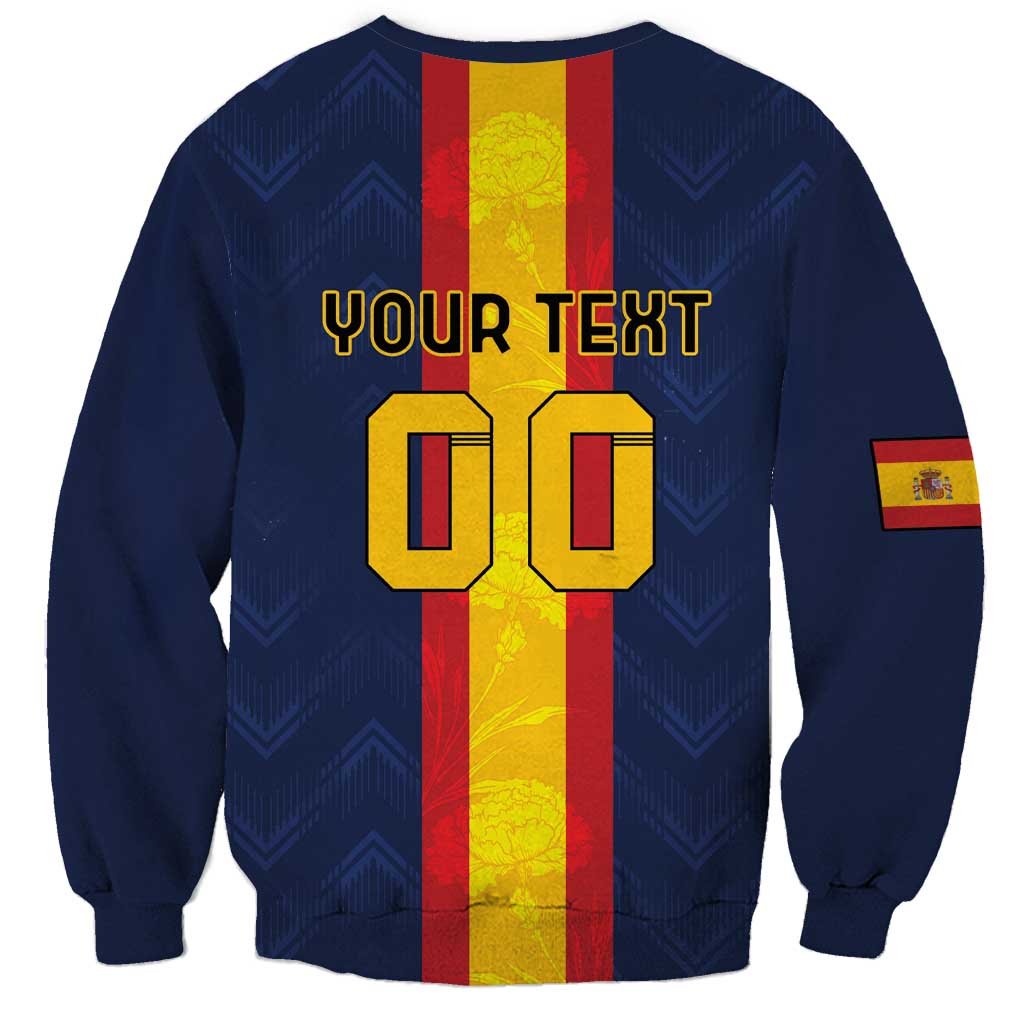 Custom Spain Football Sweatshirt La Roja With Carnation Pattern