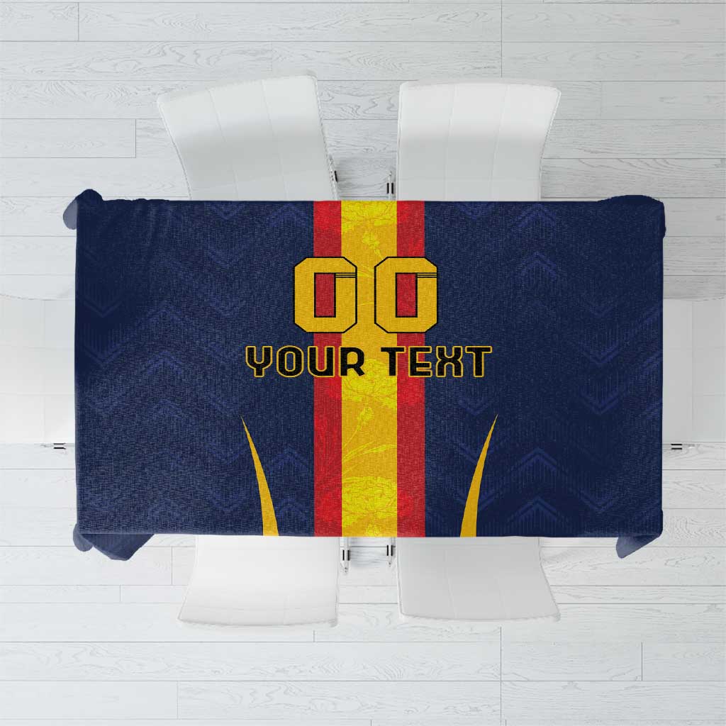 Custom Spain Football Tablecloth La Roja With Carnation Pattern