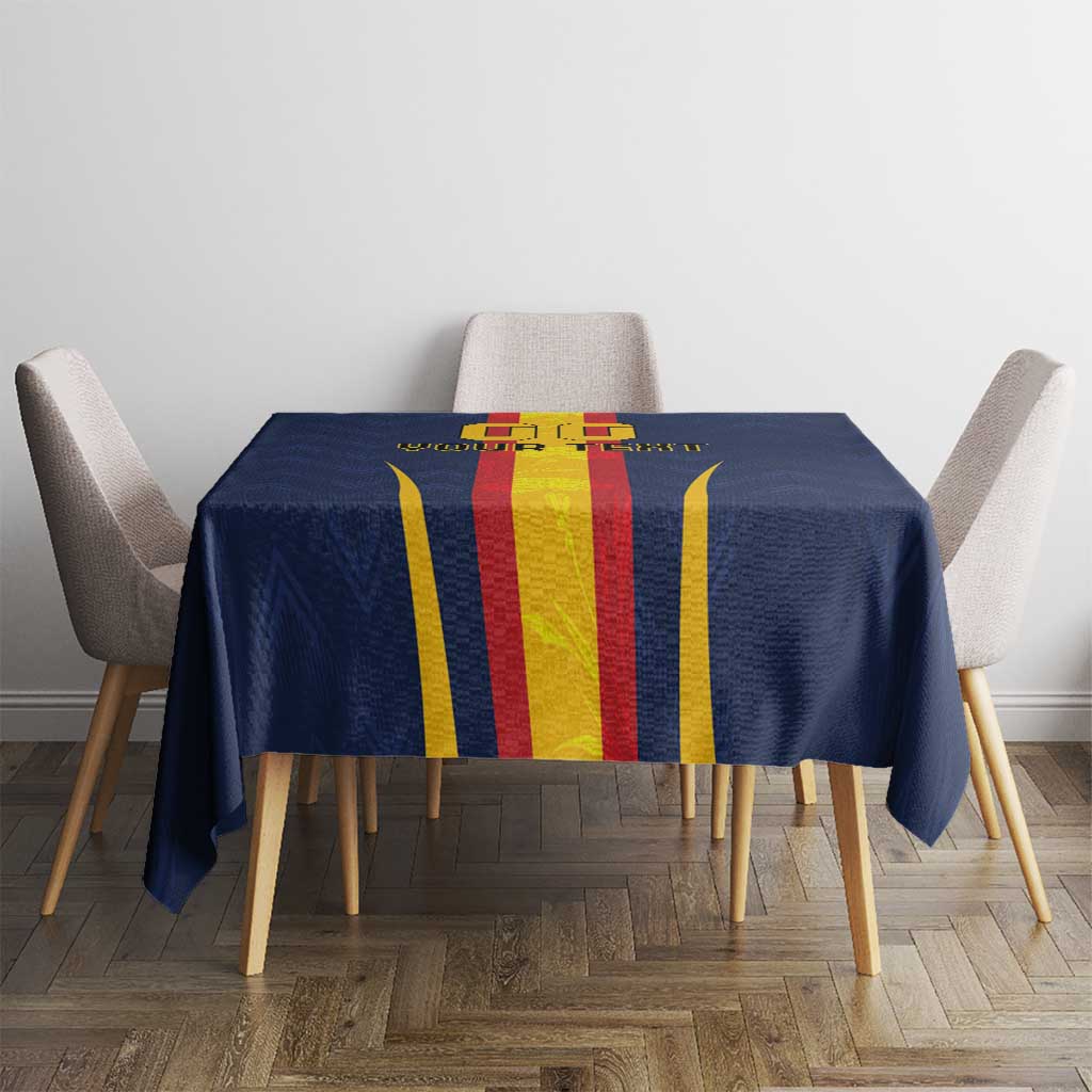 Custom Spain Football Tablecloth La Roja With Carnation Pattern
