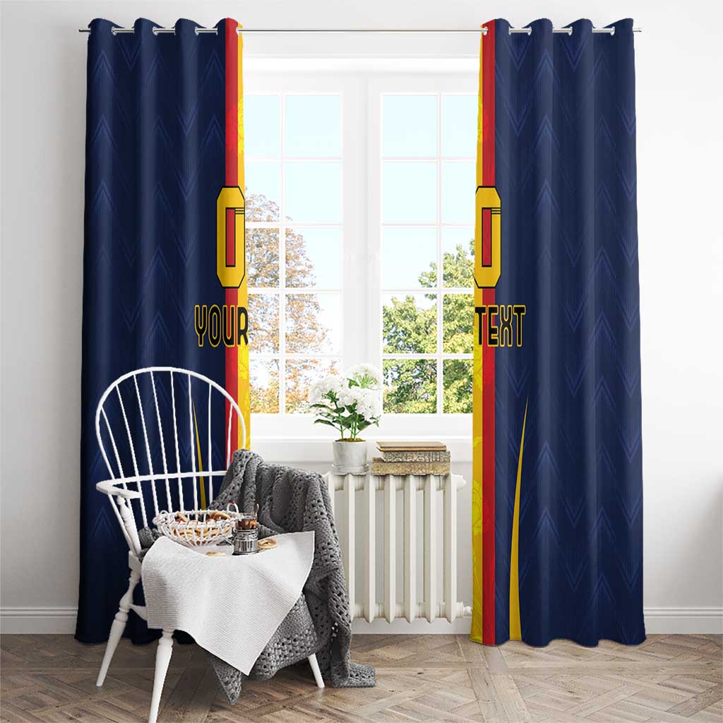 Custom Spain Football Window Curtain La Roja With Carnation Pattern