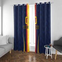Custom Spain Football Window Curtain La Roja With Carnation Pattern