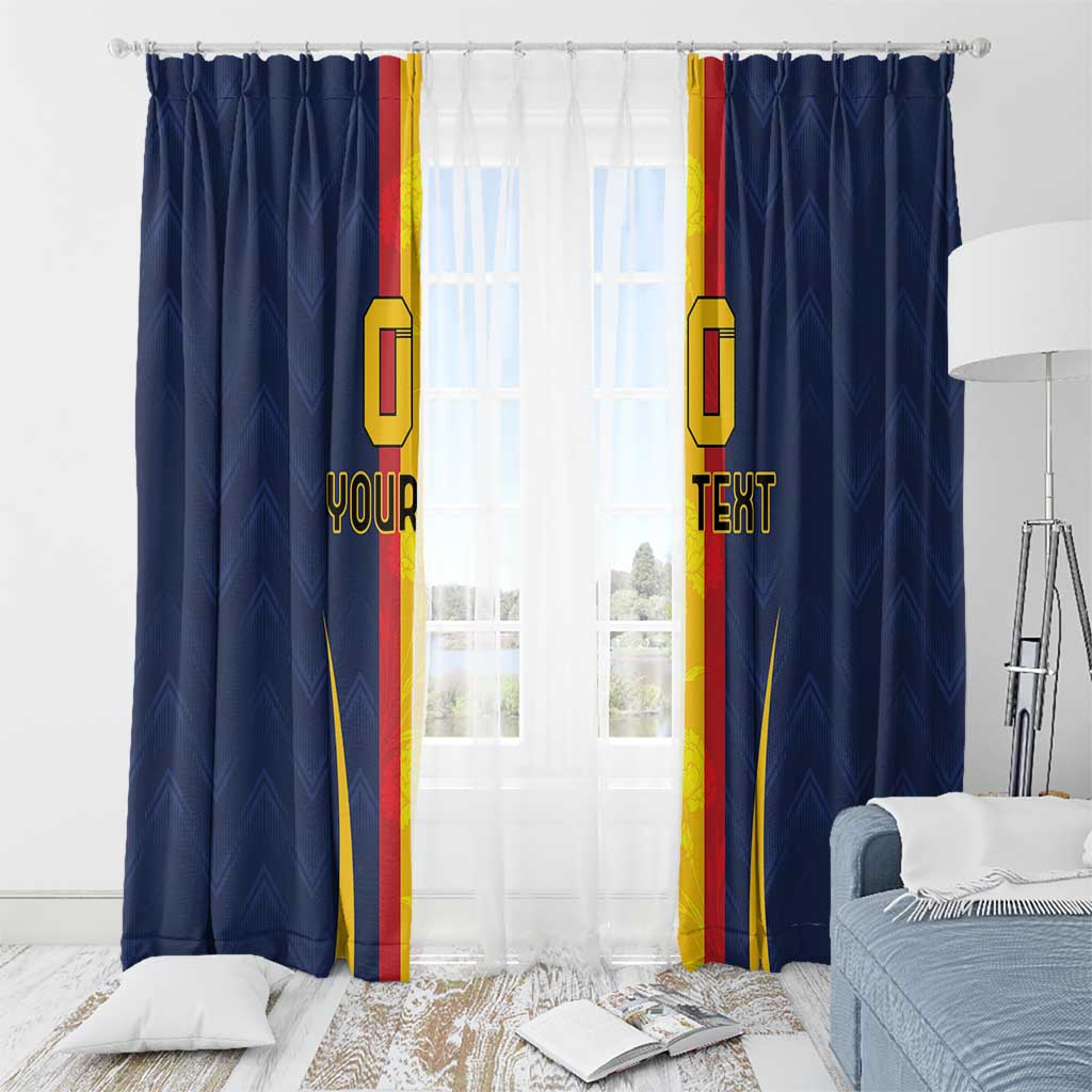 Custom Spain Football Window Curtain La Roja With Carnation Pattern