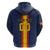 Custom Spain Football Zip Hoodie La Roja With Carnation Pattern
