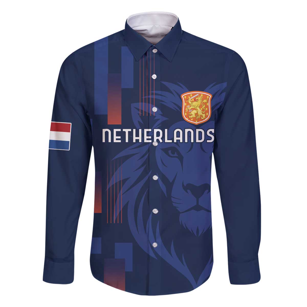 Netherlands Football Family Matching Off The Shoulder Long Sleeve Dress and Hawaiian Shirt Lion Head Simply Het Nederlands Elftal