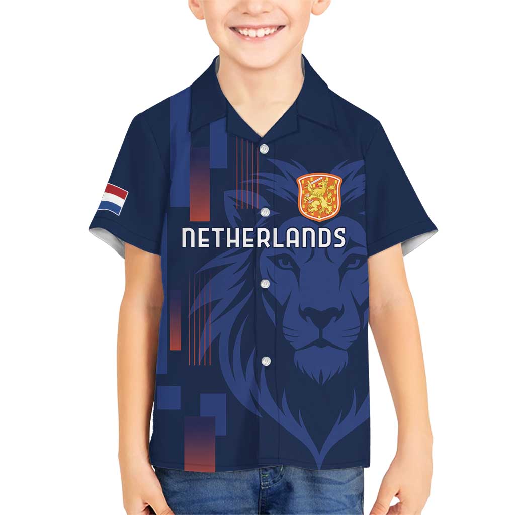 Netherlands Football Family Matching Off Shoulder Short Dress and Hawaiian Shirt Lion Head Simply Het Nederlands Elftal