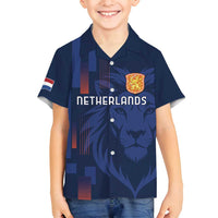 Netherlands Football Family Matching Summer Maxi Dress and Hawaiian Shirt Lion Head Simply Het Nederlands Elftal
