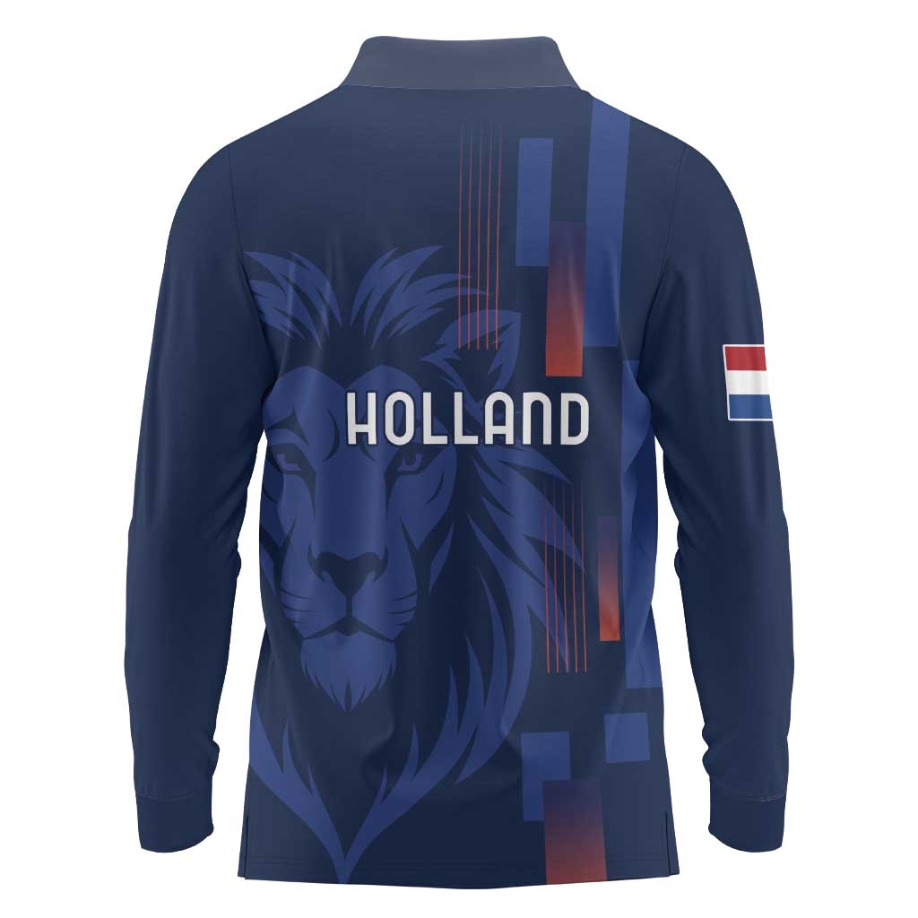 Netherlands Football Long Sleeve Polo Shirt Lion Head Simply Het Nederlands Elftal
