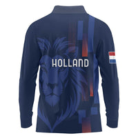 Netherlands Football Long Sleeve Polo Shirt Lion Head Simply Het Nederlands Elftal