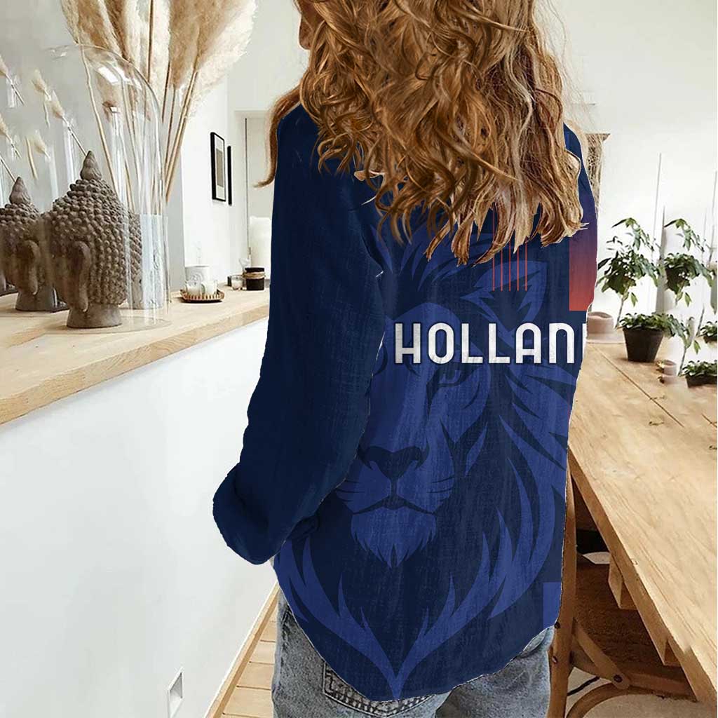 Netherlands Football Women Casual Shirt Lion Head Simply Het Nederlands Elftal