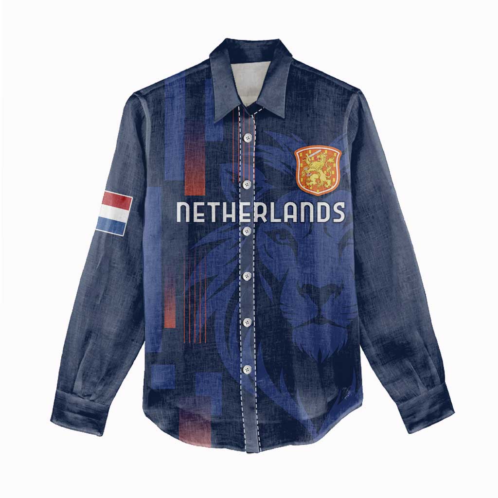 Netherlands Football Women Casual Shirt Lion Head Simply Het Nederlands Elftal