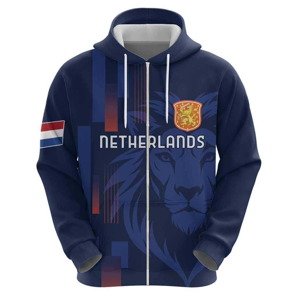 Netherlands Football Zip Hoodie Lion Head Simply Het Nederlands Elftal