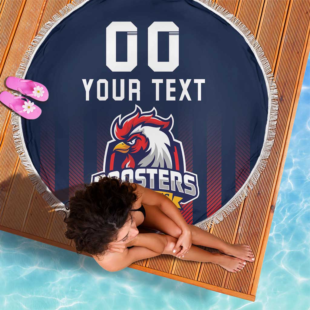 Custom France Football Beach Blanket Les Bleus Gallic Rooster