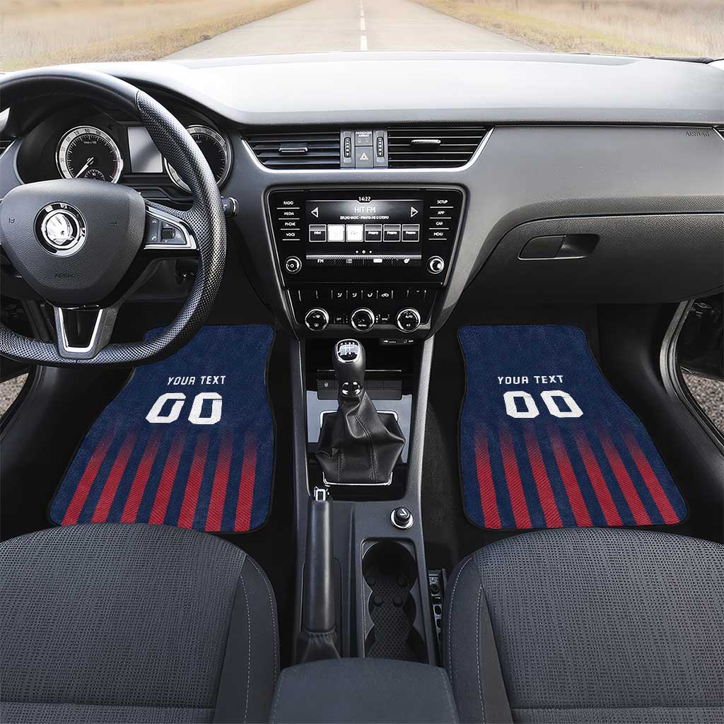 Custom France Football Car Mats Les Bleus Gallic Rooster