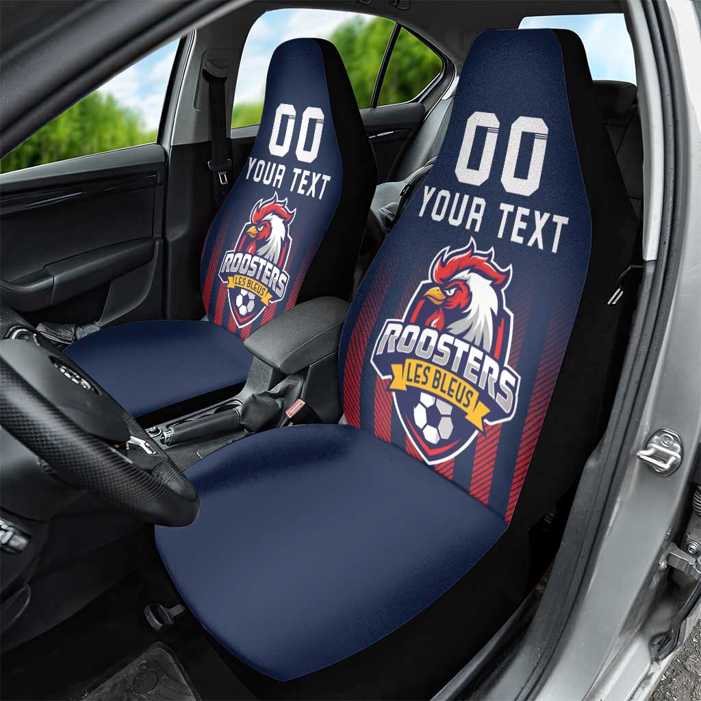 Custom France Football Car Seat Cover Les Bleus Gallic Rooster