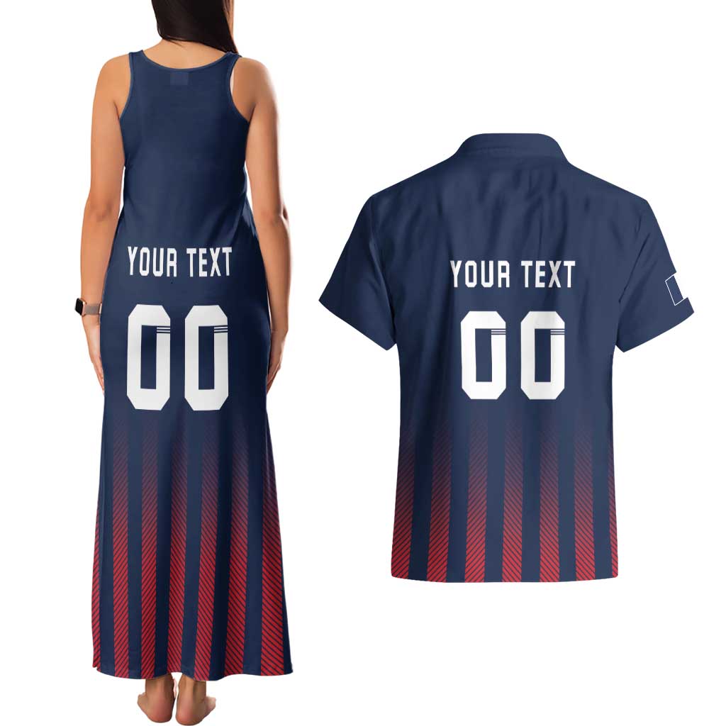 Custom France Football Couples Matching Tank Maxi Dress and Hawaiian Shirt Les Bleus Gallic Rooster