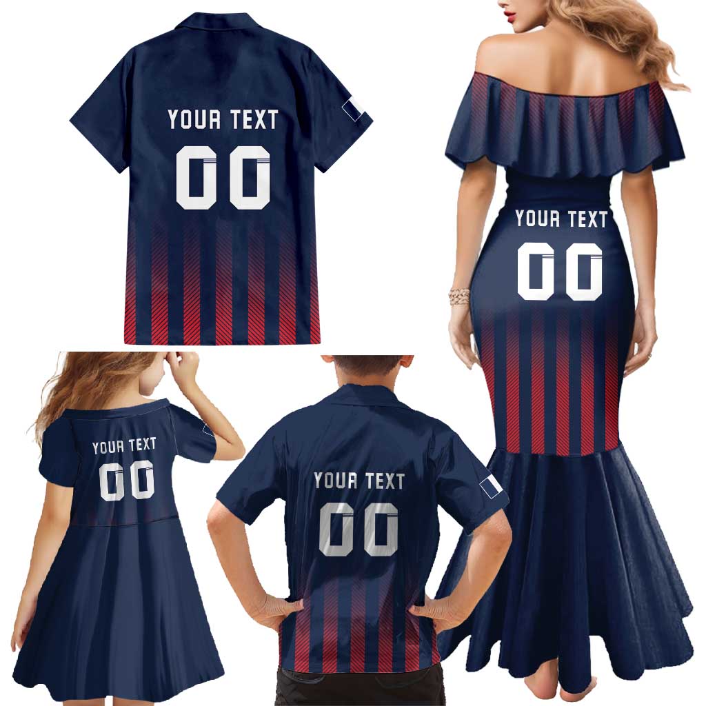 Custom France Football Family Matching Mermaid Dress and Hawaiian Shirt Les Bleus Gallic Rooster