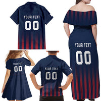 Custom France Football Family Matching Off Shoulder Maxi Dress and Hawaiian Shirt Les Bleus Gallic Rooster