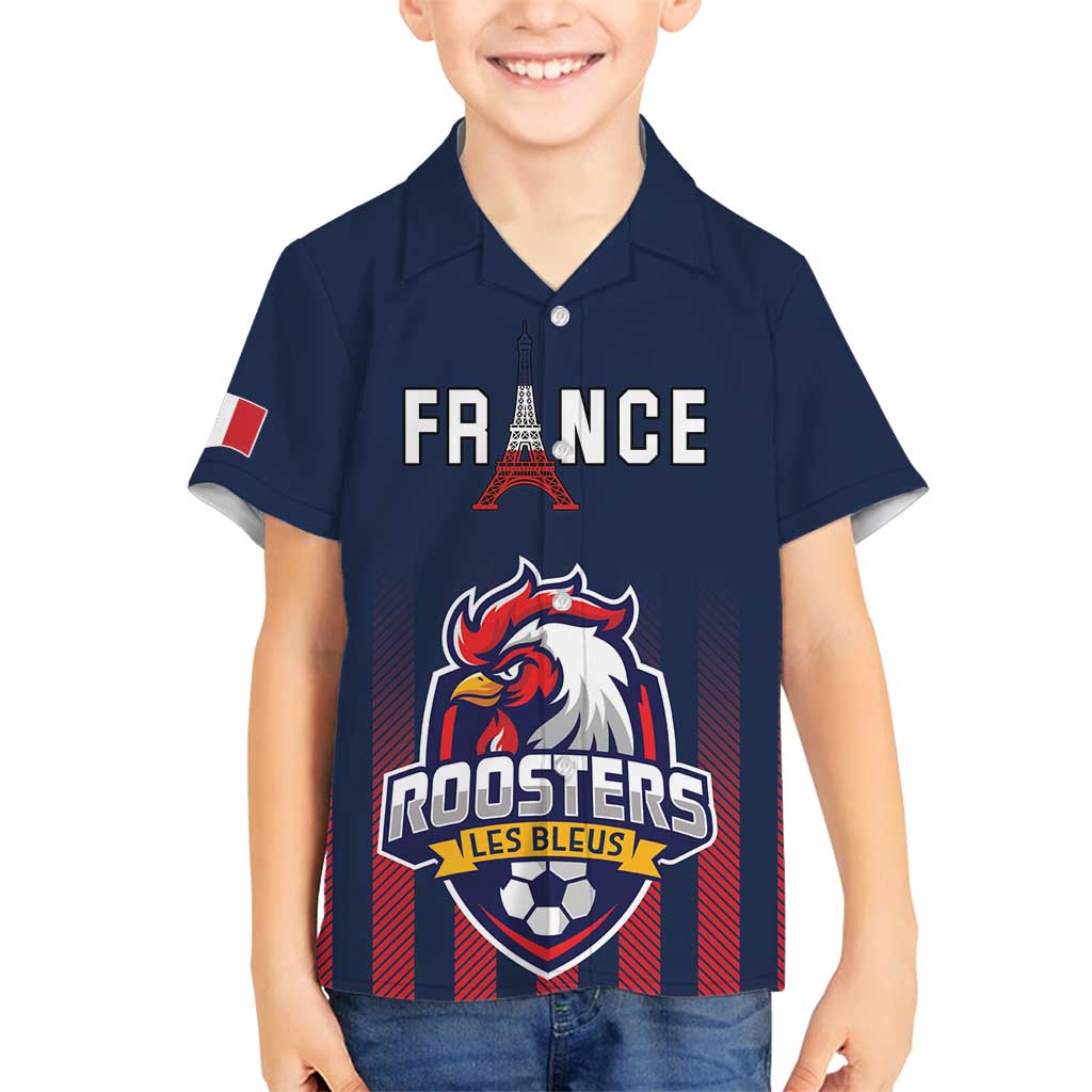 Custom France Football Family Matching Puletasi and Hawaiian Shirt Les Bleus Gallic Rooster