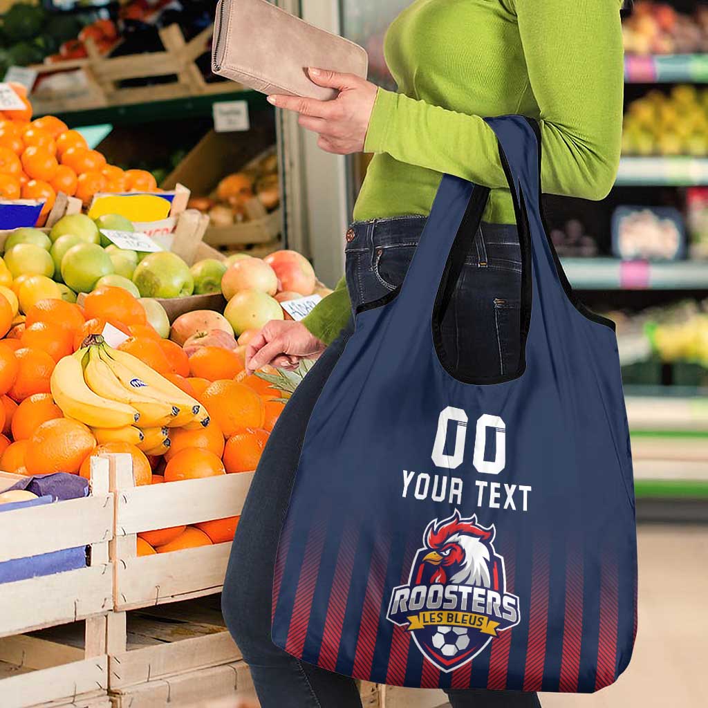 Custom France Football Grocery Bag Les Bleus Gallic Rooster