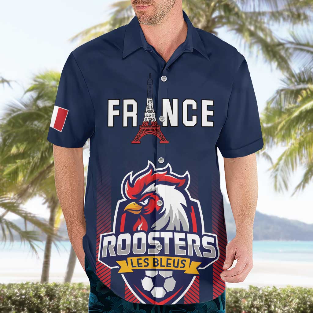 Custom France Football Hawaiian Shirt Les Bleus Gallic Rooster