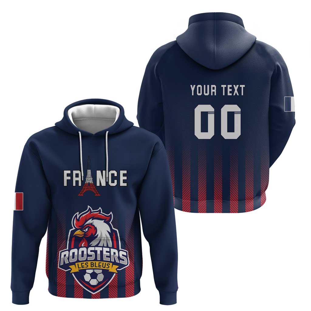Custom France Football Hoodie Les Bleus Gallic Rooster