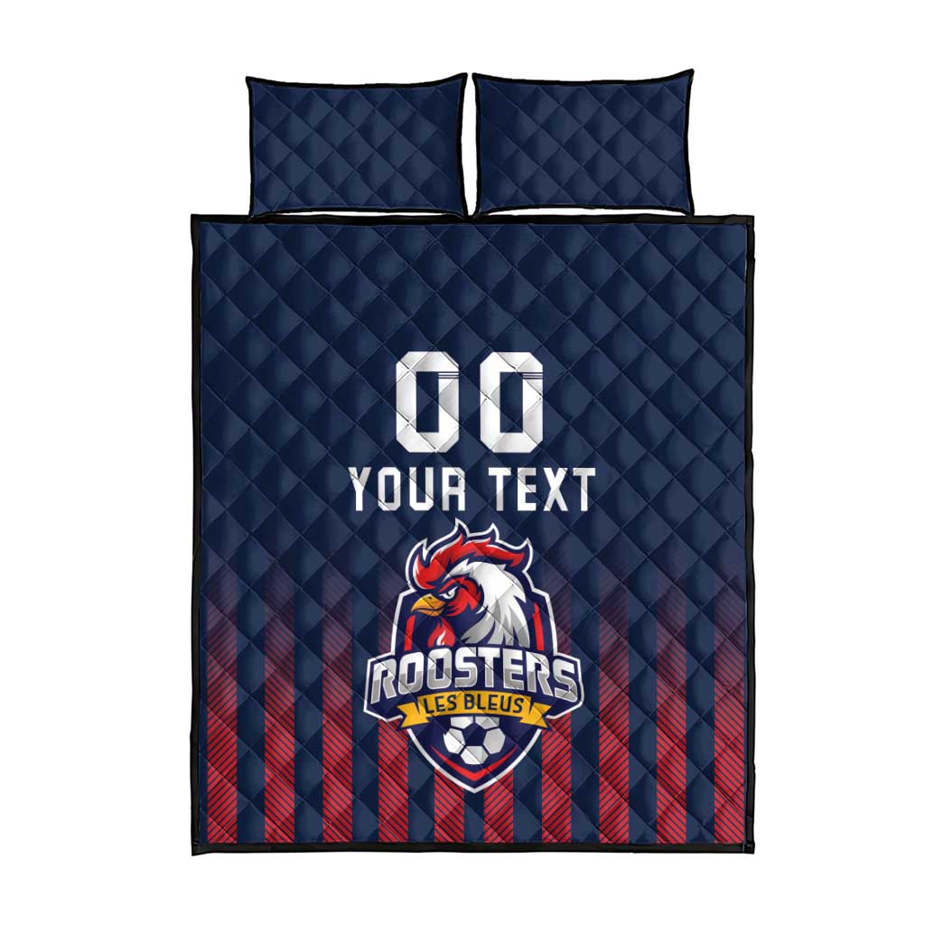 Custom France Football Quilt Bed Set Les Bleus Gallic Rooster