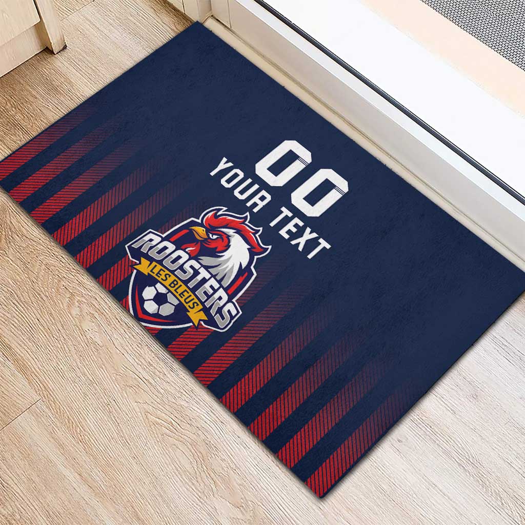 Custom France Football Rubber Doormat Les Bleus Gallic Rooster