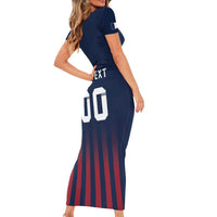 Custom France Football Short Sleeve Bodycon Dress Les Bleus Gallic Rooster