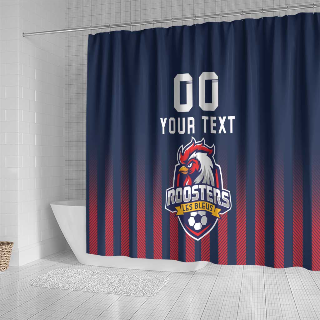 Custom France Football Shower Curtain Les Bleus Gallic Rooster