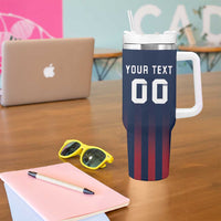 Custom France Football Tumbler With Handle Les Bleus Gallic Rooster