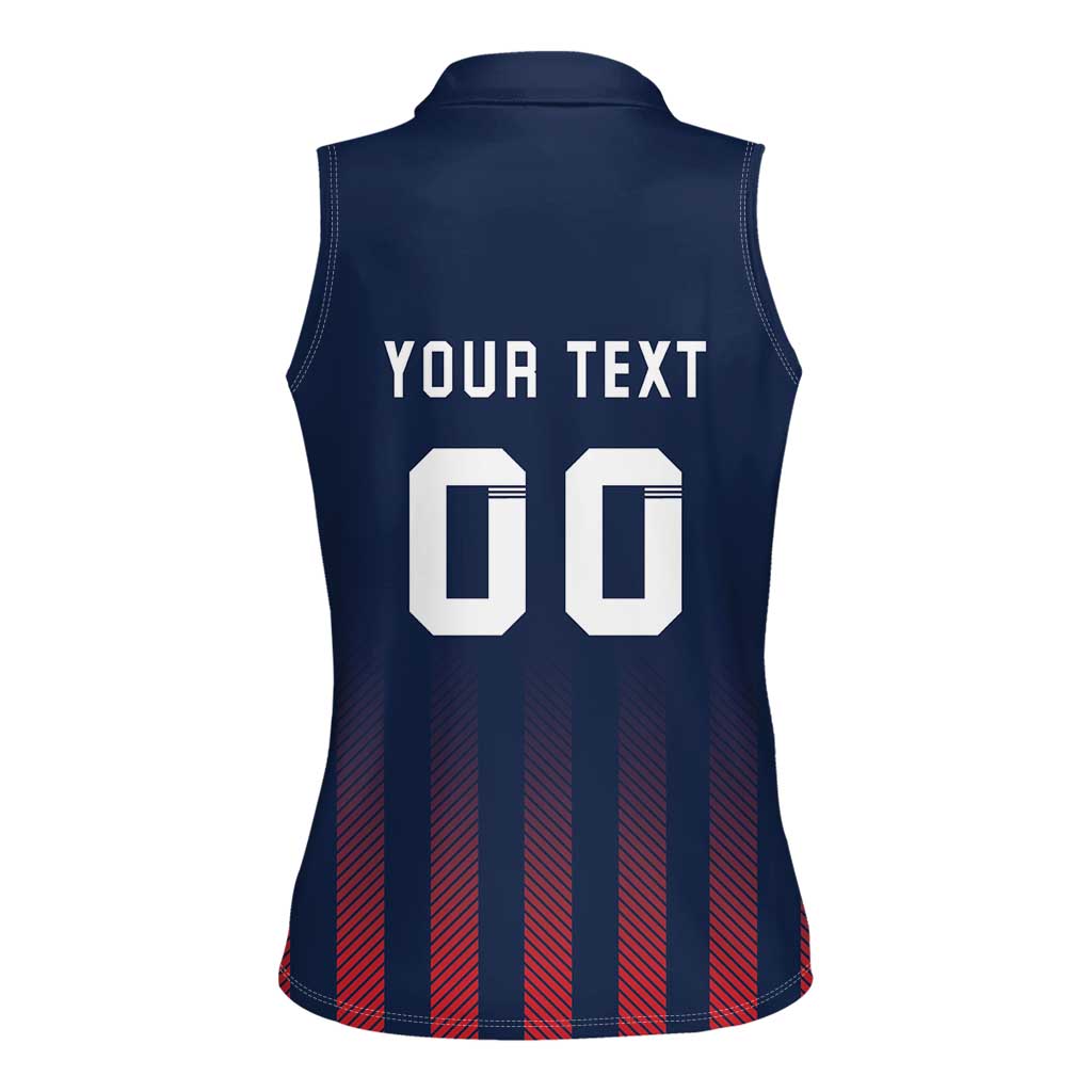 Custom France Football Women Sleeveless Polo Shirt Les Bleus Gallic Rooster