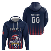Custom France Football Zip Hoodie Les Bleus Gallic Rooster