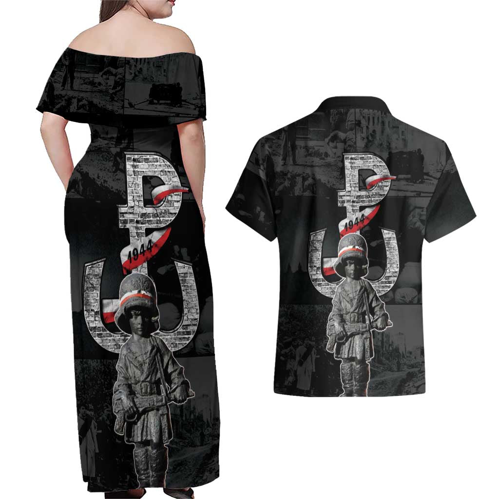 Warsaw Uprising 1944 Couples Matching Off Shoulder Maxi Dress and Hawaiian Shirt Polska Walczy WWII Insurrectionist