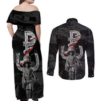 Warsaw Uprising 1944 Couples Matching Off Shoulder Maxi Dress and Long Sleeve Button Shirt Polska Walczy WWII Insurrectionist