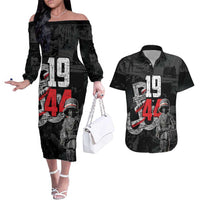 Warsaw Uprising 1944 Couples Matching Off The Shoulder Long Sleeve Dress and Hawaiian Shirt Polska Walczy WWII Insurrectionist