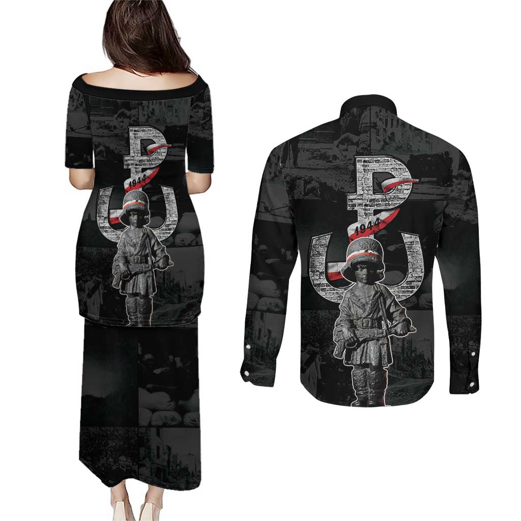 Warsaw Uprising 1944 Couples Matching Puletasi and Long Sleeve Button Shirt Polska Walczy WWII Insurrectionist