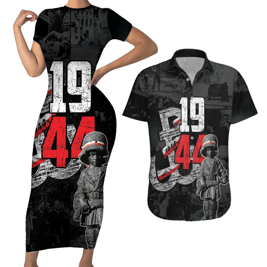 Warsaw Uprising 1944 Couples Matching Short Sleeve Bodycon Dress and Hawaiian Shirt Polska Walczy WWII Insurrectionist