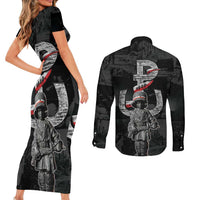 Warsaw Uprising 1944 Couples Matching Short Sleeve Bodycon Dress and Long Sleeve Button Shirt Polska Walczy WWII Insurrectionist