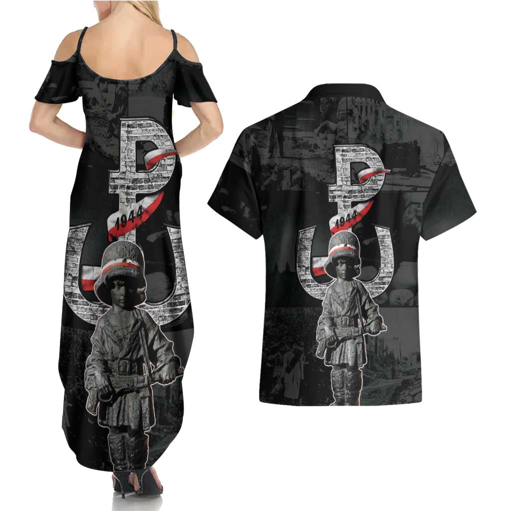 Warsaw Uprising 1944 Couples Matching Summer Maxi Dress and Hawaiian Shirt Polska Walczy WWII Insurrectionist